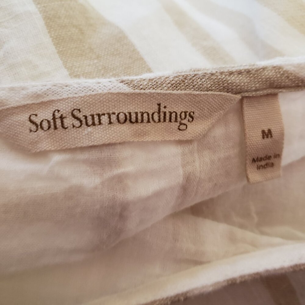 Soft Surroundings M Dress Calypso Breeze Linen Pockets Shift Minimalist Coastal - Picture 5 of 6